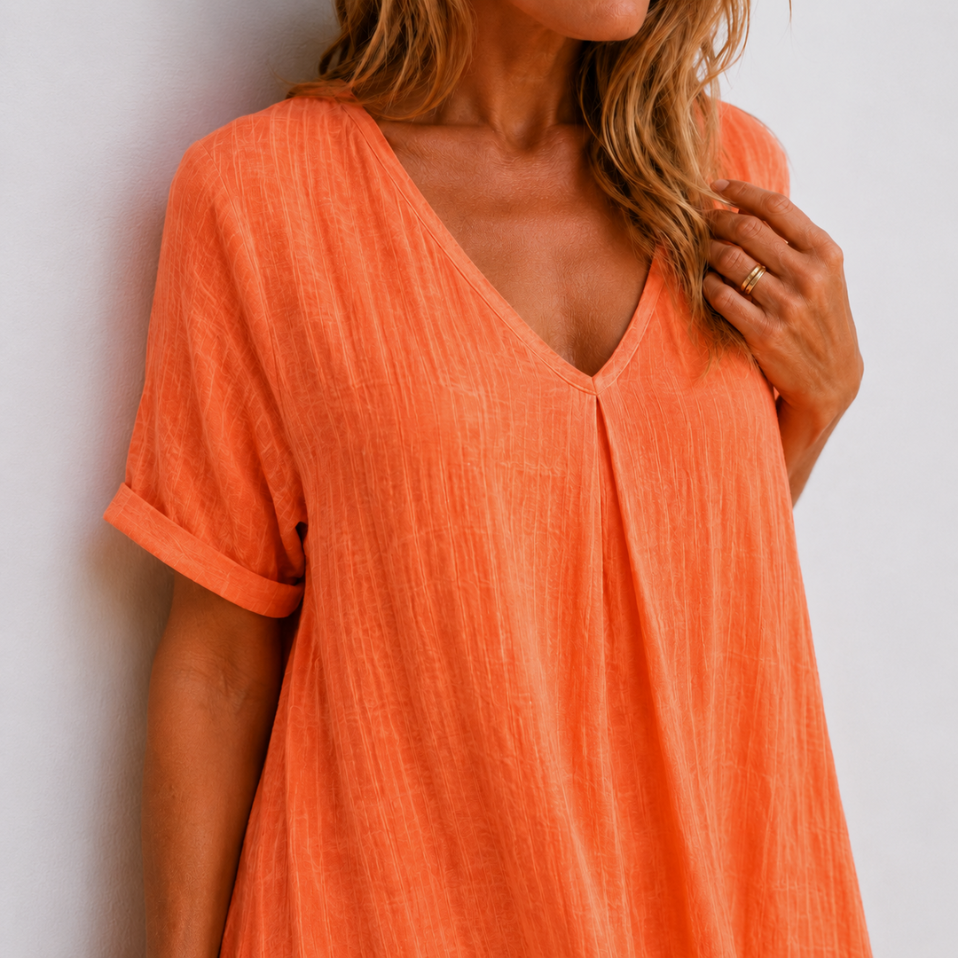 Orvelle | Women's Summer Maxi Dress V-Neck - Sage - Image 8