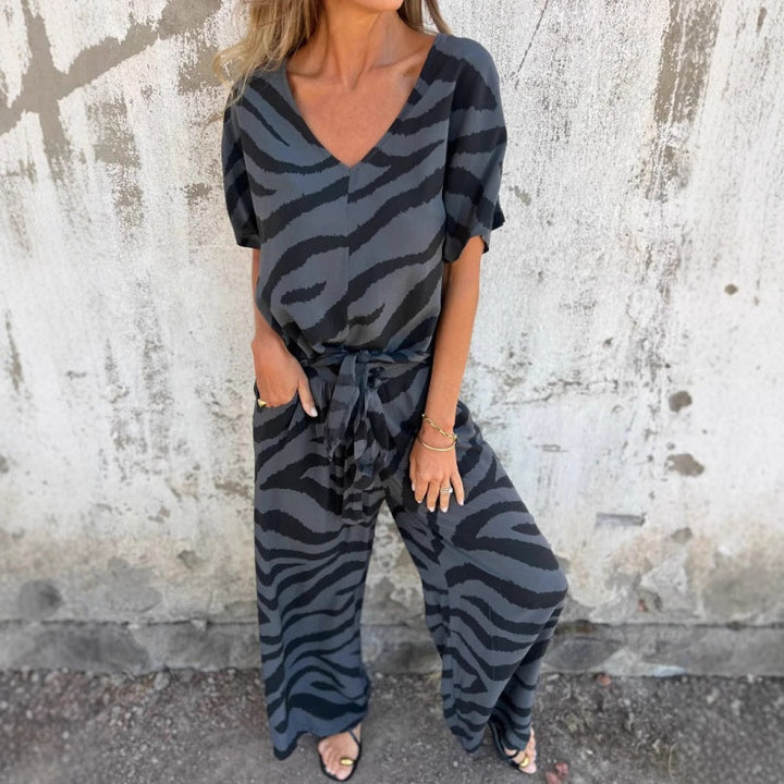 Orvelle | Women's Zebra Print Two Piece Set - Image 6