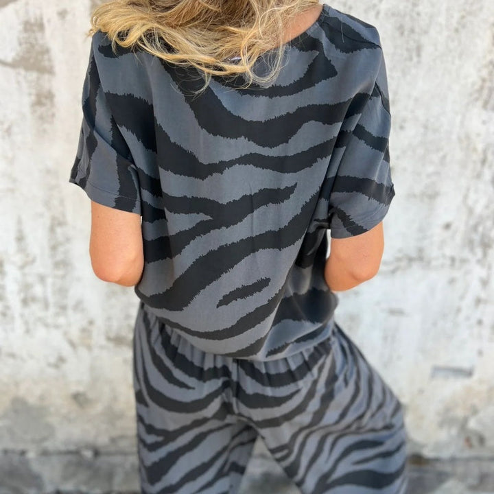 Orvelle | Women's Zebra Print Two Piece Set - Image 8