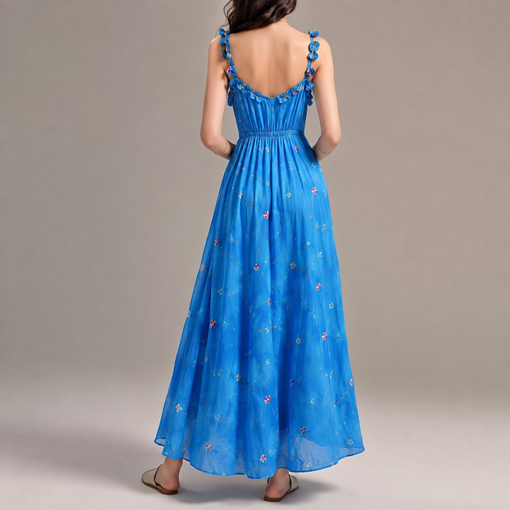 Orvinda | Women's Wedding Guest Floral Maxi Dress - Blue - Image 2