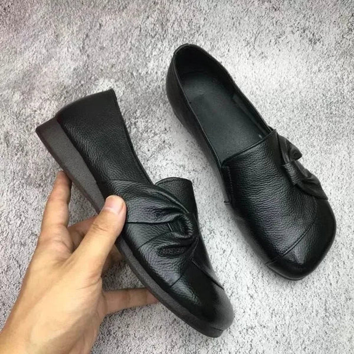 Orvindel | Women's Leather Slip-On Loafer Flats - Black - Image 1