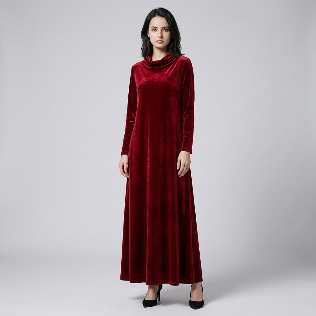 Orvindelle | Women's Velvet Maxi Dress Long Sleeve - Image 5