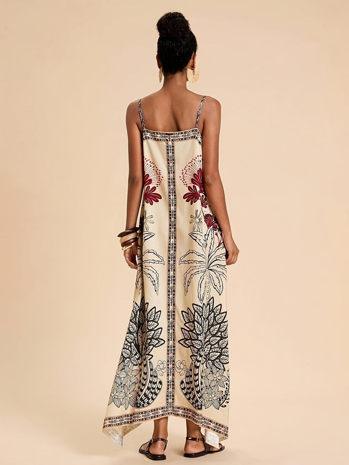 Orvindra | Women's Summer Maxi Dress Floral Boho - Cream - Image 3