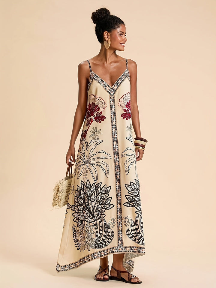 Orvindra | Women's Summer Maxi Dress Floral Boho - Cream - Image 5