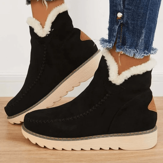Paloma | Women's Fur Lined Ankle Boots - Beige - Image 4