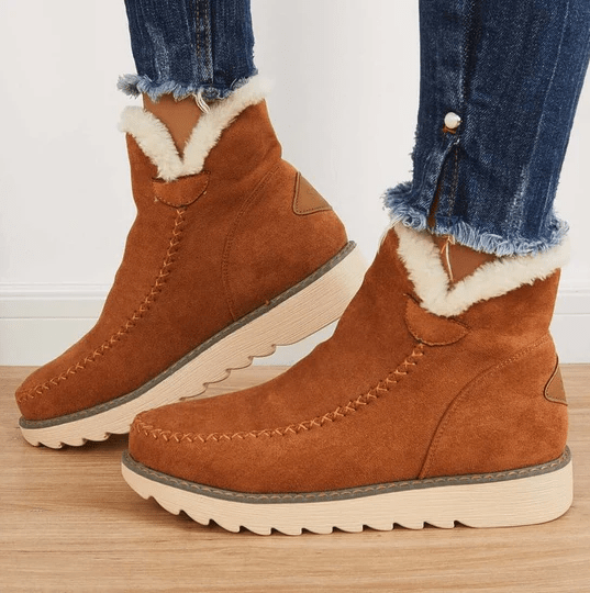 Paloma | Women's Fur Lined Ankle Boots - Beige - Image 5