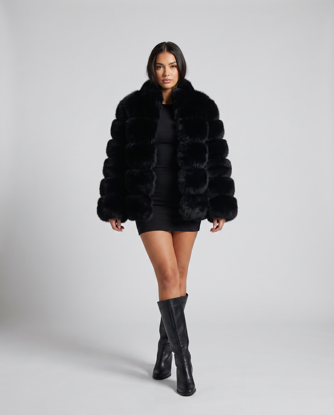 Parvane | Women's Cropped Faux Fur Jacket - Image 1