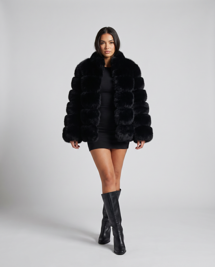 Parvane | Women's Cropped Faux Fur Jacket - Image 1