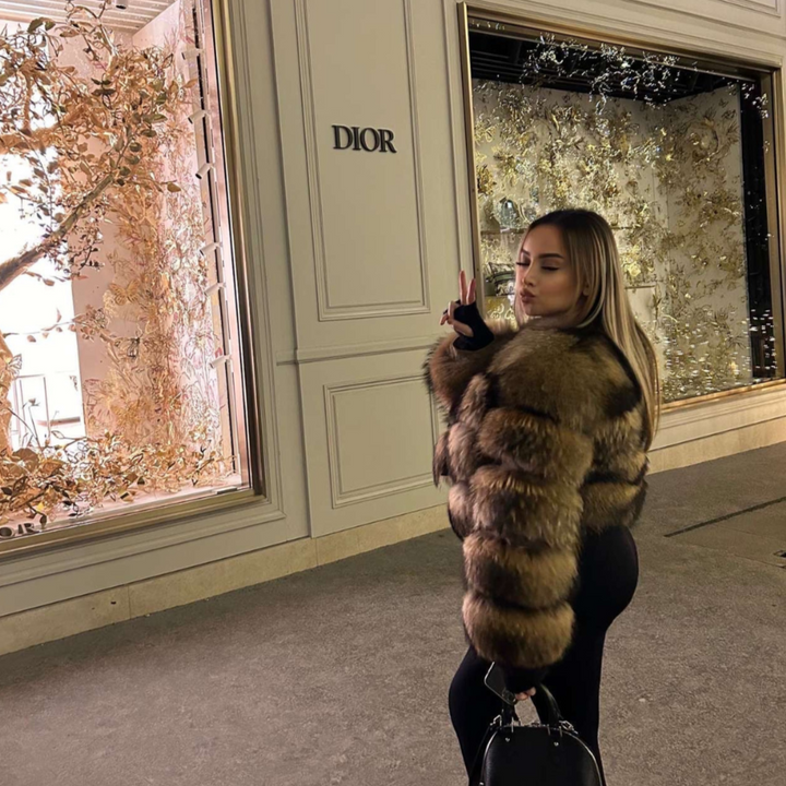Parvane | Women's Cropped Faux Fur Jacket - Image 3