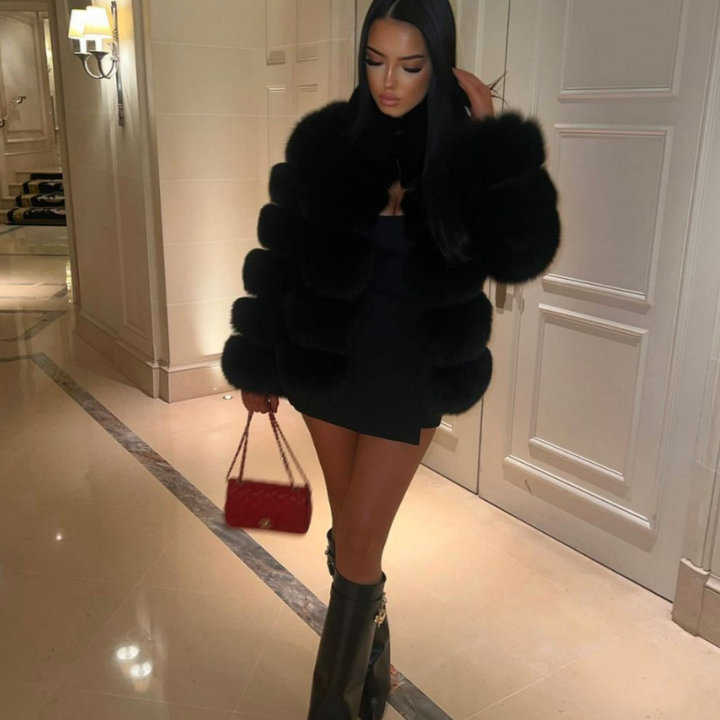 Parvane | Women's Cropped Faux Fur Jacket - Image 5