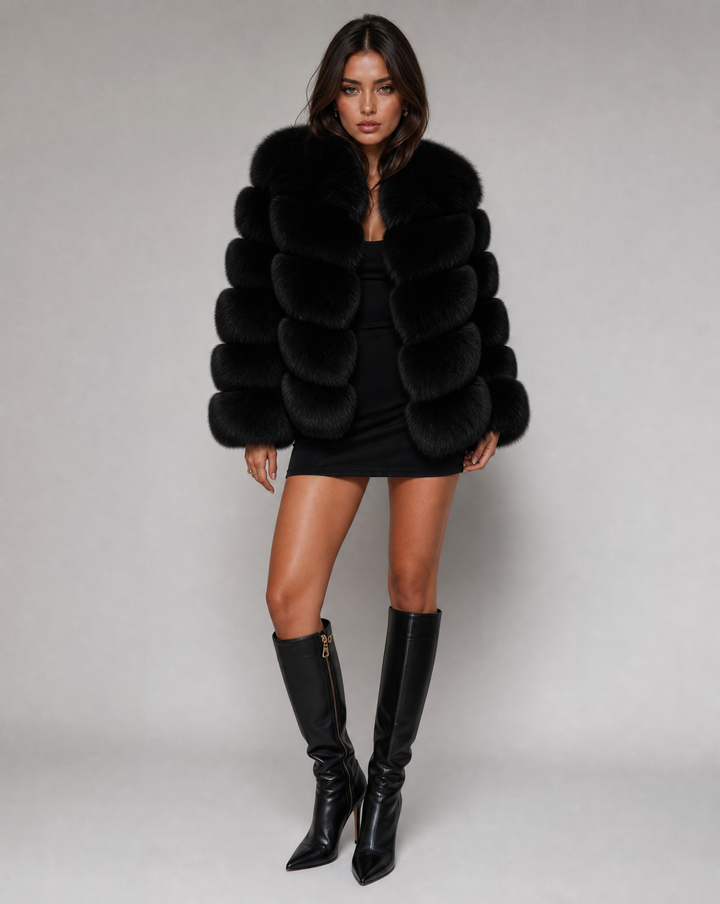 Parvane | Women's Cropped Faux Fur Jacket - Image 6