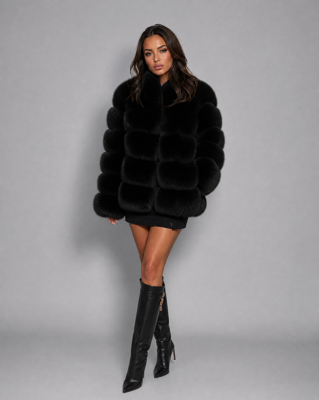 Parvane | Women's Cropped Faux Fur Jacket - Image 8