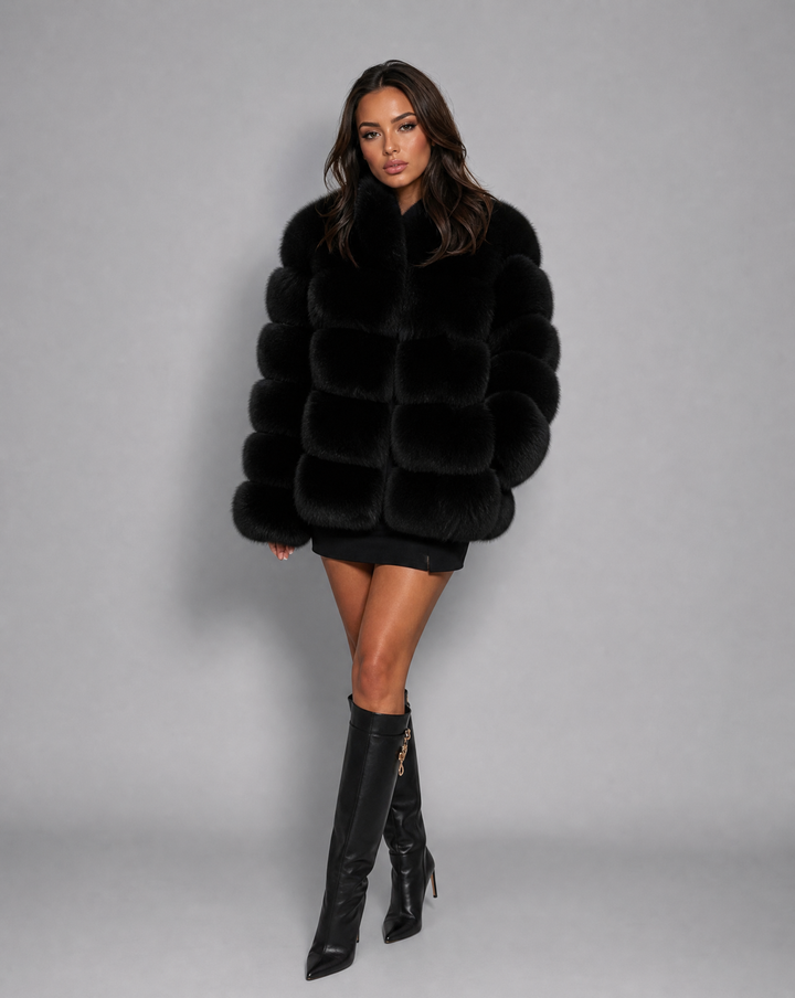 Parvane | Women's Cropped Faux Fur Jacket - Image 8