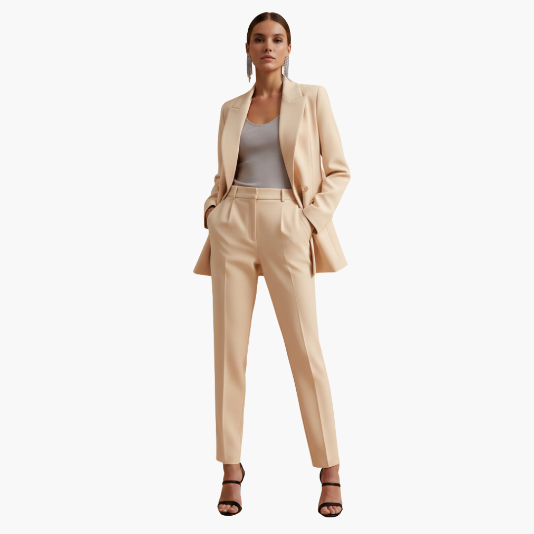 Persephone | Women's Double Breasted Light Blue Blazer Set - Light Blue - Image 7