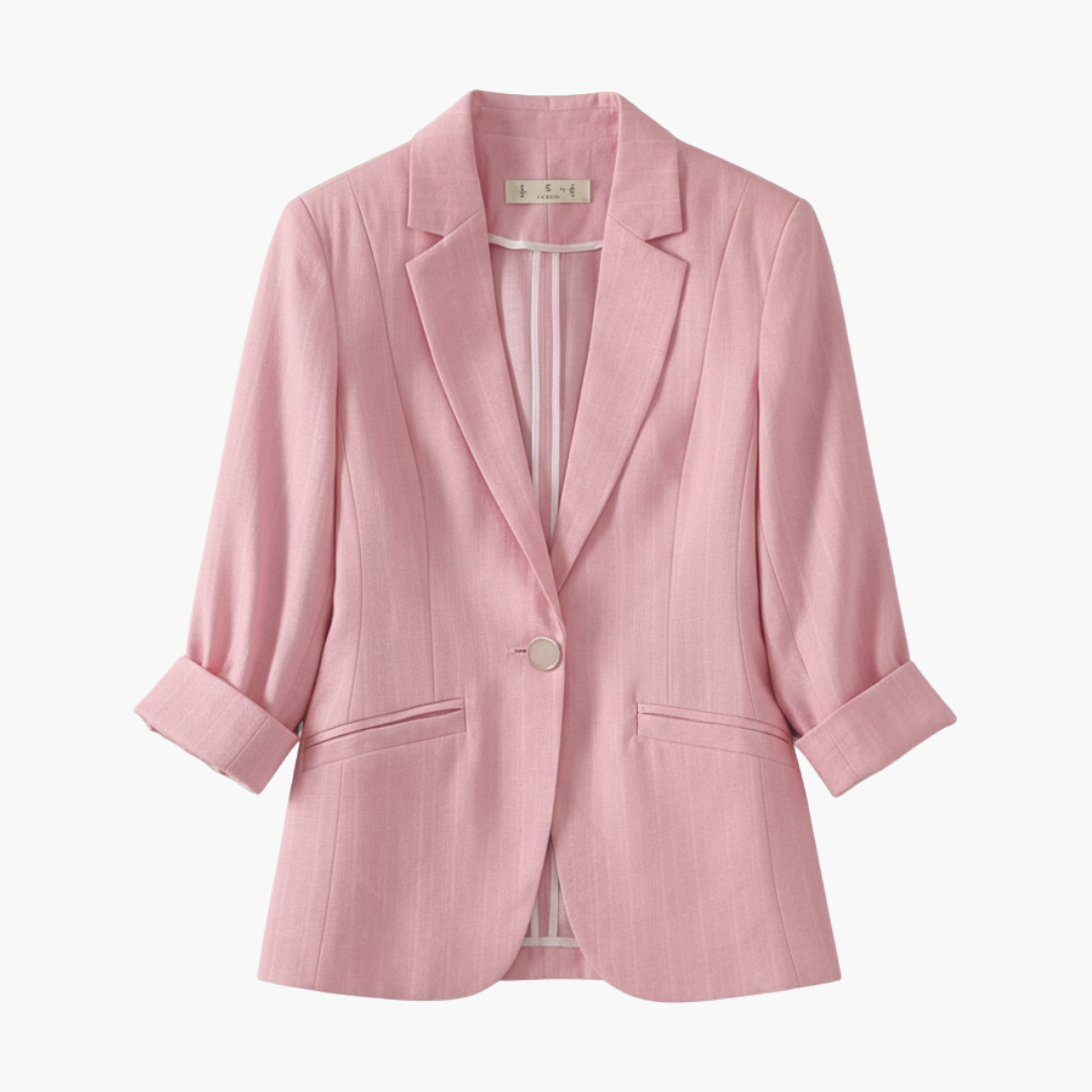 Phoebe | Women's Pink Tailored Blazer - Pink - Image 1