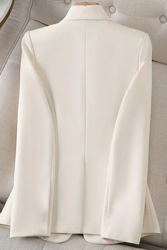 Phoebe | Women's Single Button Tailored Blazer - Beige - Image 2