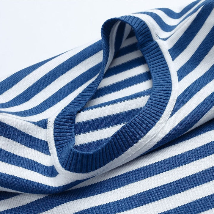 Pippa | Women's Striped Long Sleeve Sweater - Striped - Image 10