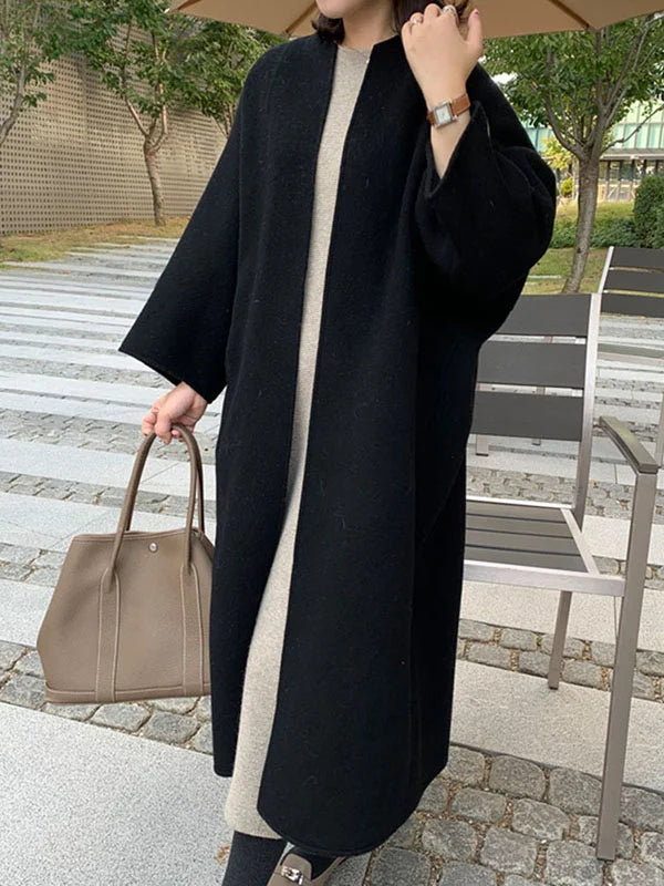 Primrose | Women's Long Oversized Coat - Beige - Image 10