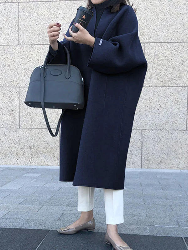 Primrose | Women's Long Oversized Coat - Beige - Image 13