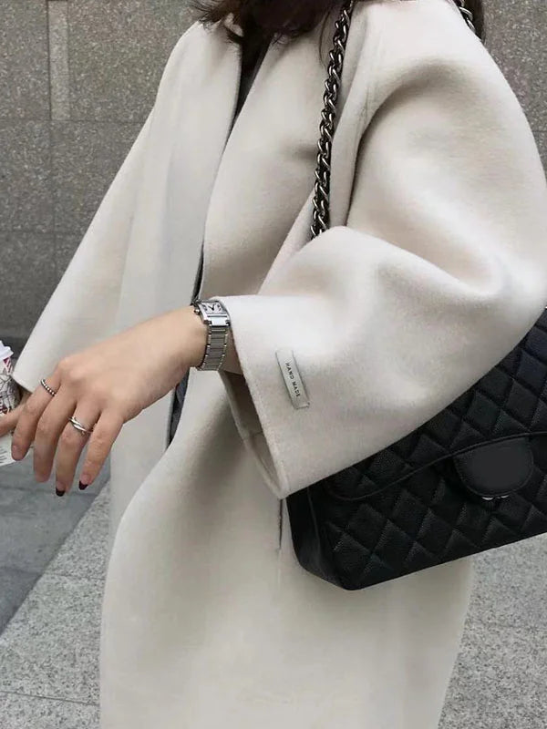 Primrose | Women's Long Oversized Coat - Beige - Image 4