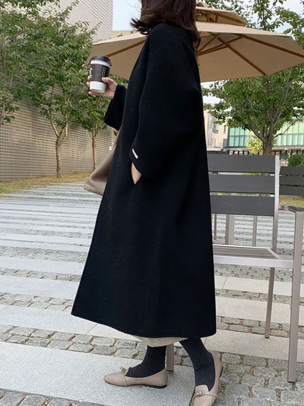 Primrose | Women's Long Oversized Coat - Beige - Image 6