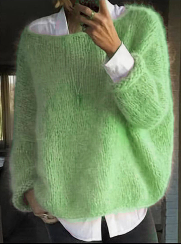 Primrose | Women's Oversized Round Neck Sweater - Pink - Image 3