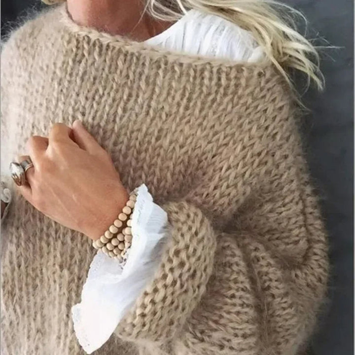 Primrose | Women's Oversized Round Neck Sweater - Pink - Image 4