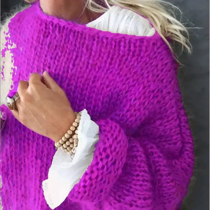 Primrose | Women's Oversized Round Neck Sweater - Pink - Image 5