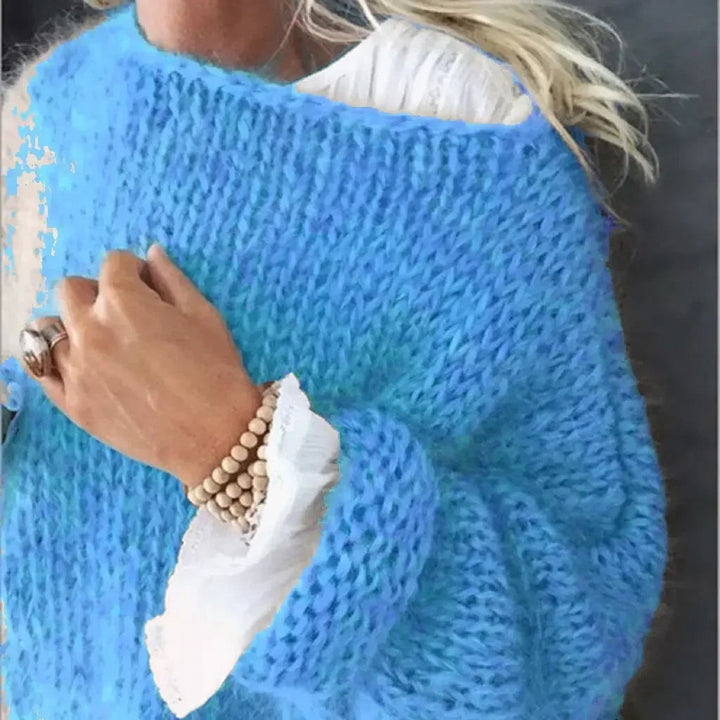 Primrose | Women's Oversized Round Neck Sweater - Pink - Image 6