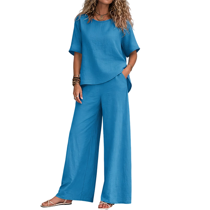 Prindelle | Women's Linen Two Piece Set Wide Leg - Image 10