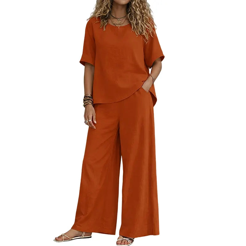 Prindelle | Women's Linen Two Piece Set Wide Leg - Image 11