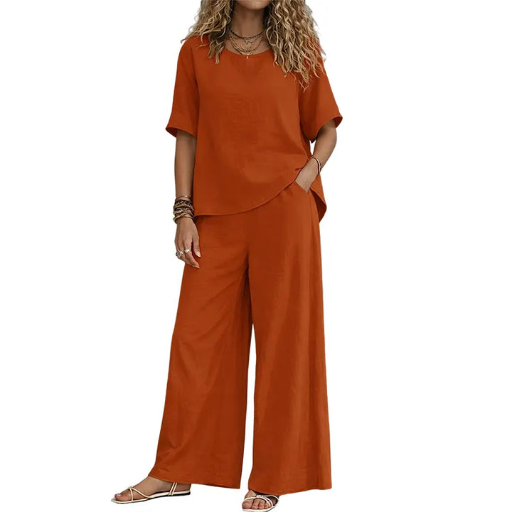Prindelle | Women's Linen Two Piece Set Wide Leg - Image 11