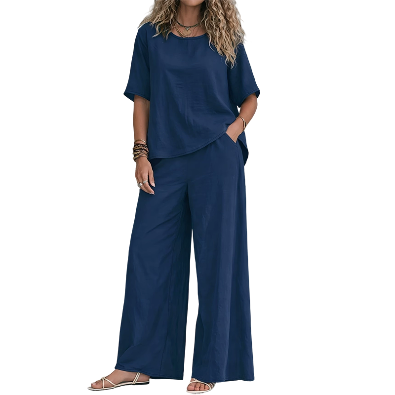 Prindelle | Women's Linen Two Piece Set Wide Leg - Image 12
