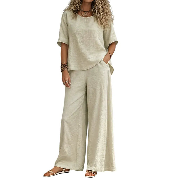 Prindelle | Women's Linen Two Piece Set Wide Leg - Image 15