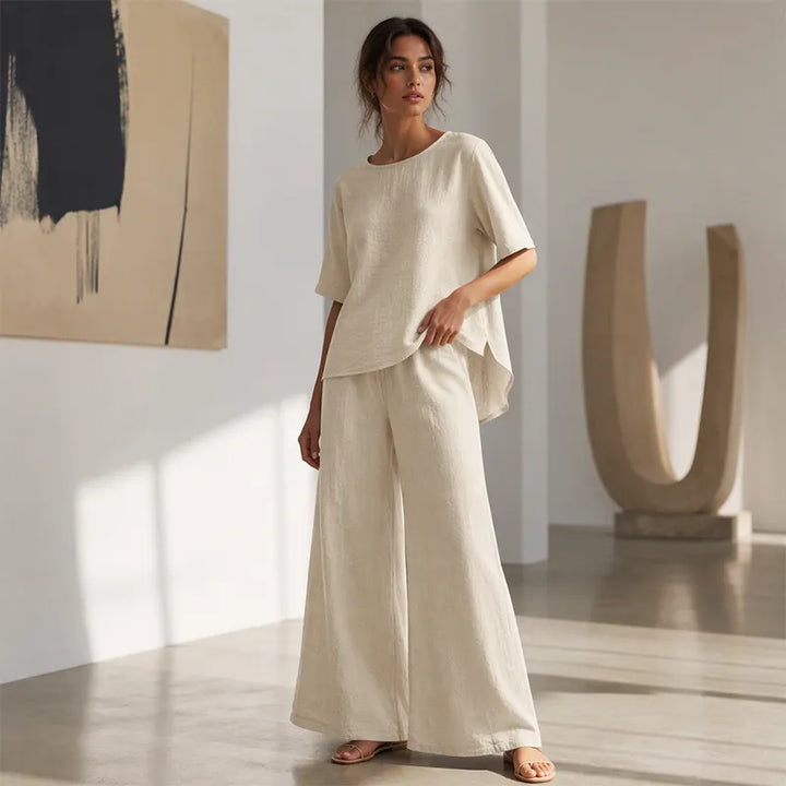 Prindelle | Women's Linen Two Piece Set Wide Leg - Image 4