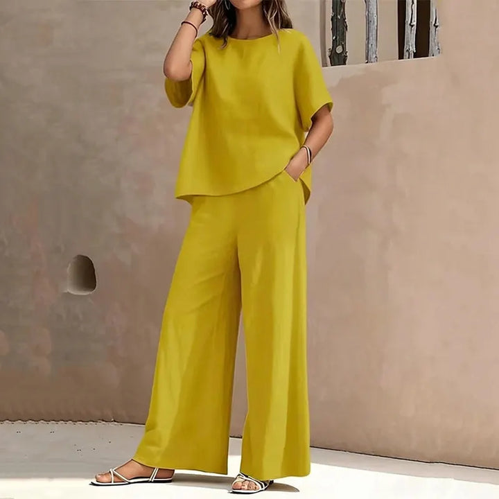 Prindelle | Women's Linen Two Piece Set Wide Leg - Image 8