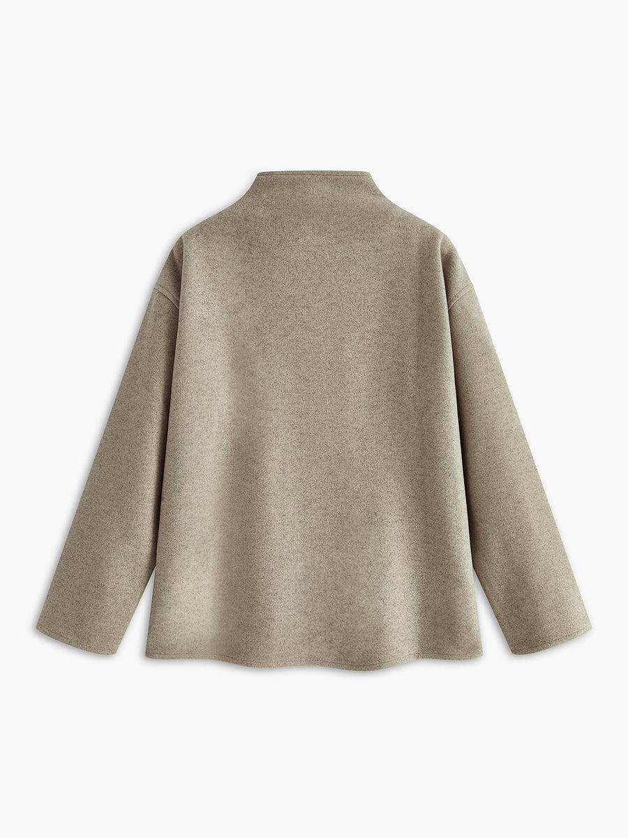 Priscilla | Women's Double Breasted Short Coat - Beige - Image 12