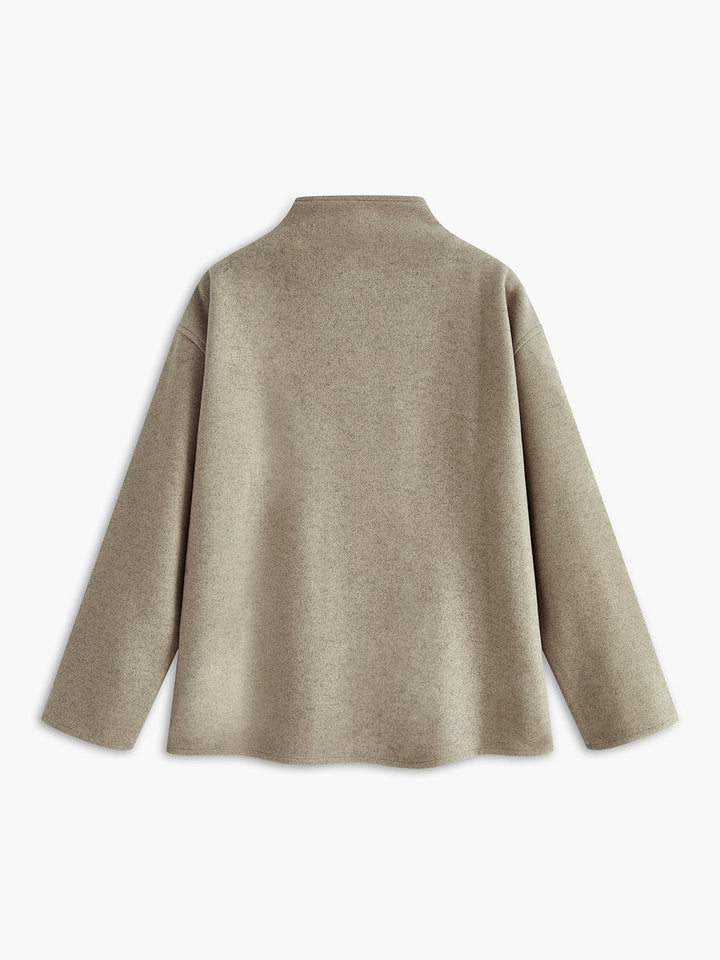 Priscilla | Women's Double Breasted Short Coat - Beige - Image 12