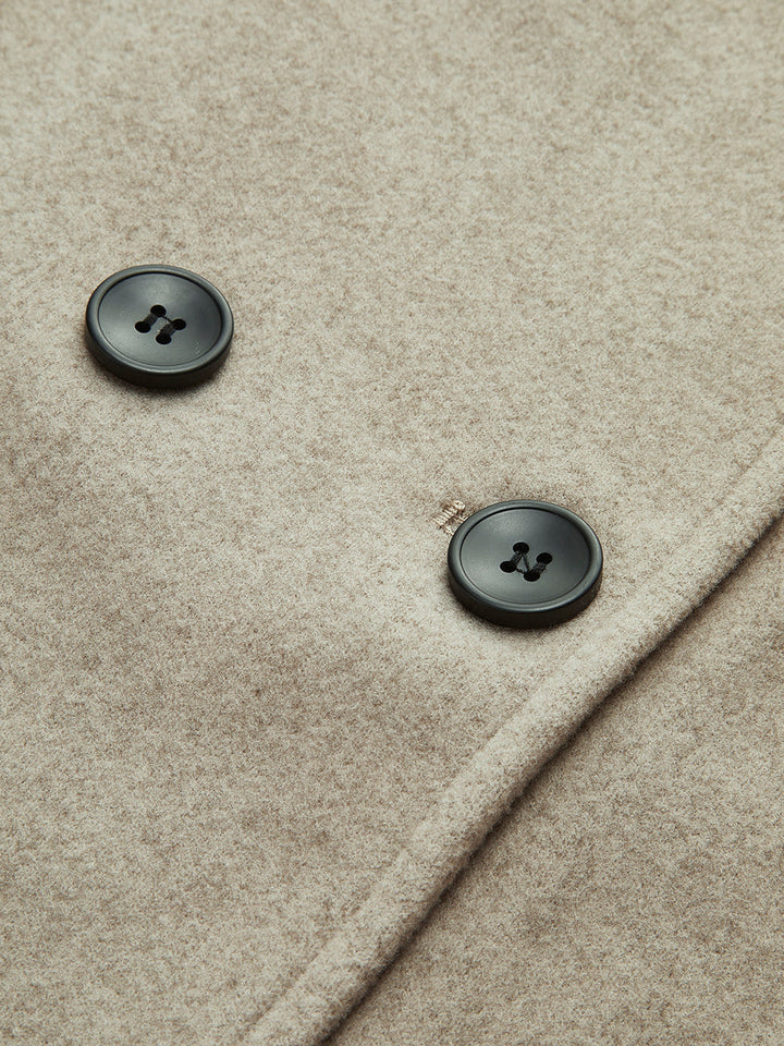 Priscilla | Women's Double Breasted Short Coat - Beige - Image 13
