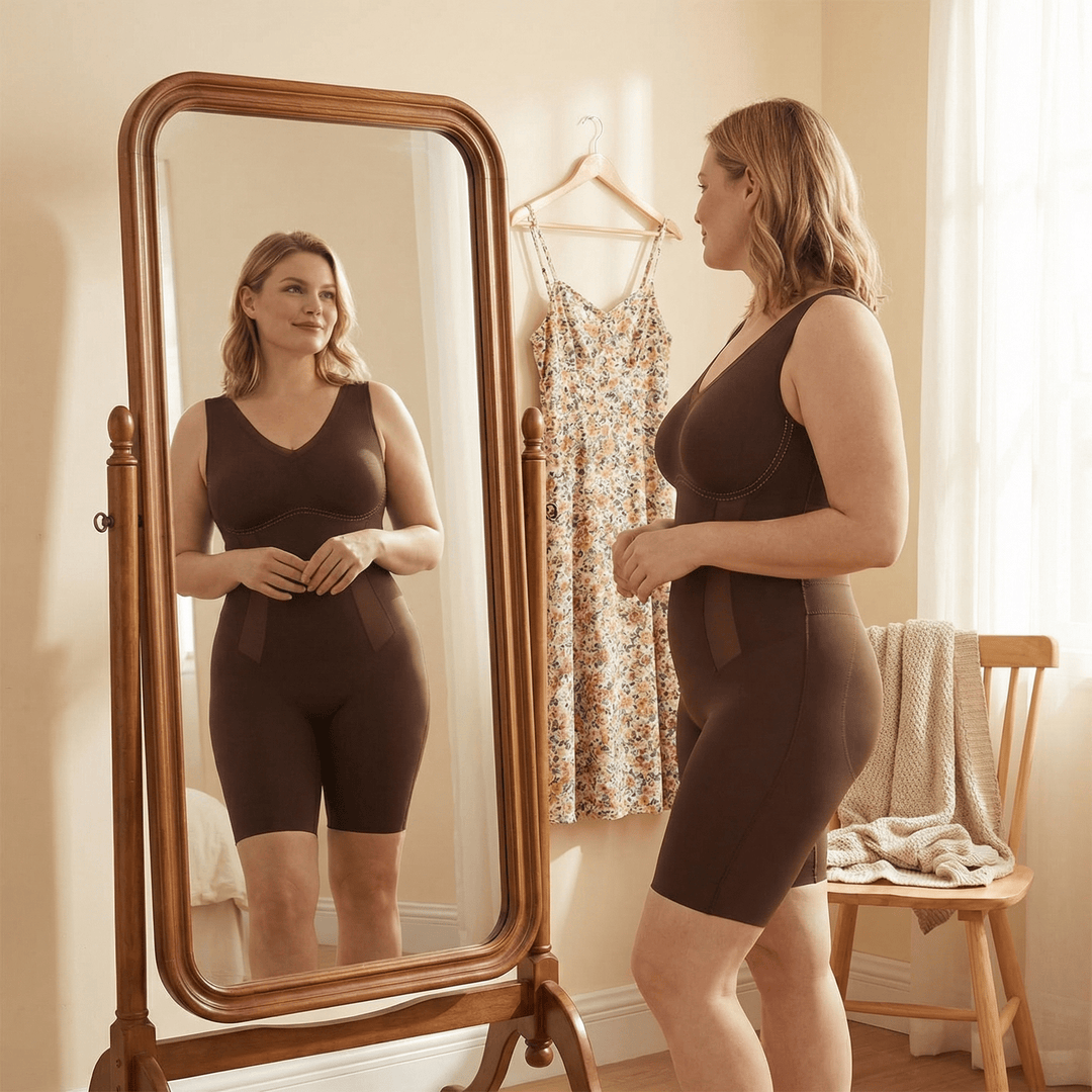 Quinara | Women's Slimming Bodysuit Full Body Shaper - Brown - Image 3