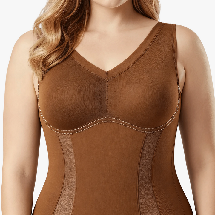 Quinara | Women's Slimming Bodysuit Full Body Shaper - Brown - Image 9