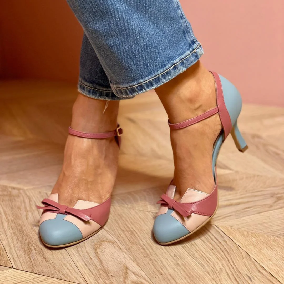Quorella | Women's Block Heels Ankle Strap Pumps - Image 1