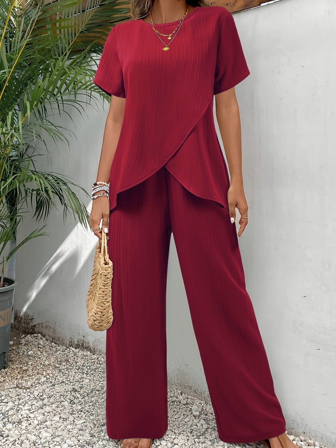 Quorelle | Women's Matching Pants Set Wide Leg Co-ord - Image 3