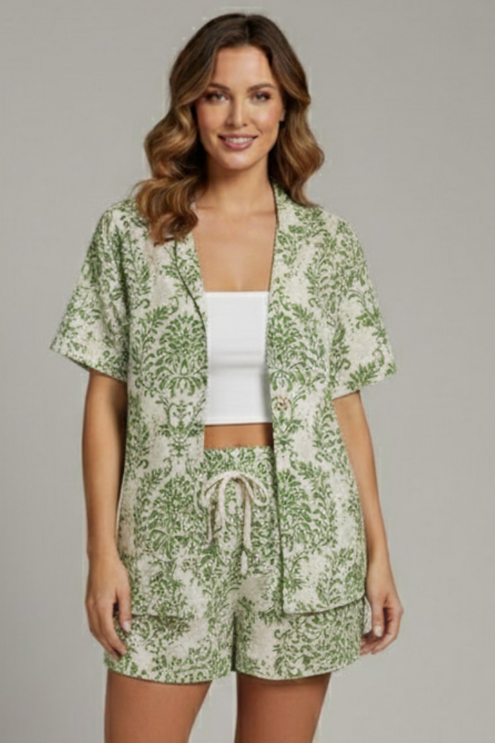 Quorinda | Women's Two Piece Set Shirt & Shorts - Black - Image 6