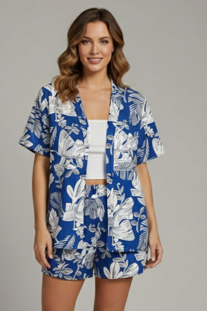 Quorinda | Women's Two Piece Set Shirt & Shorts - Black - Image 7