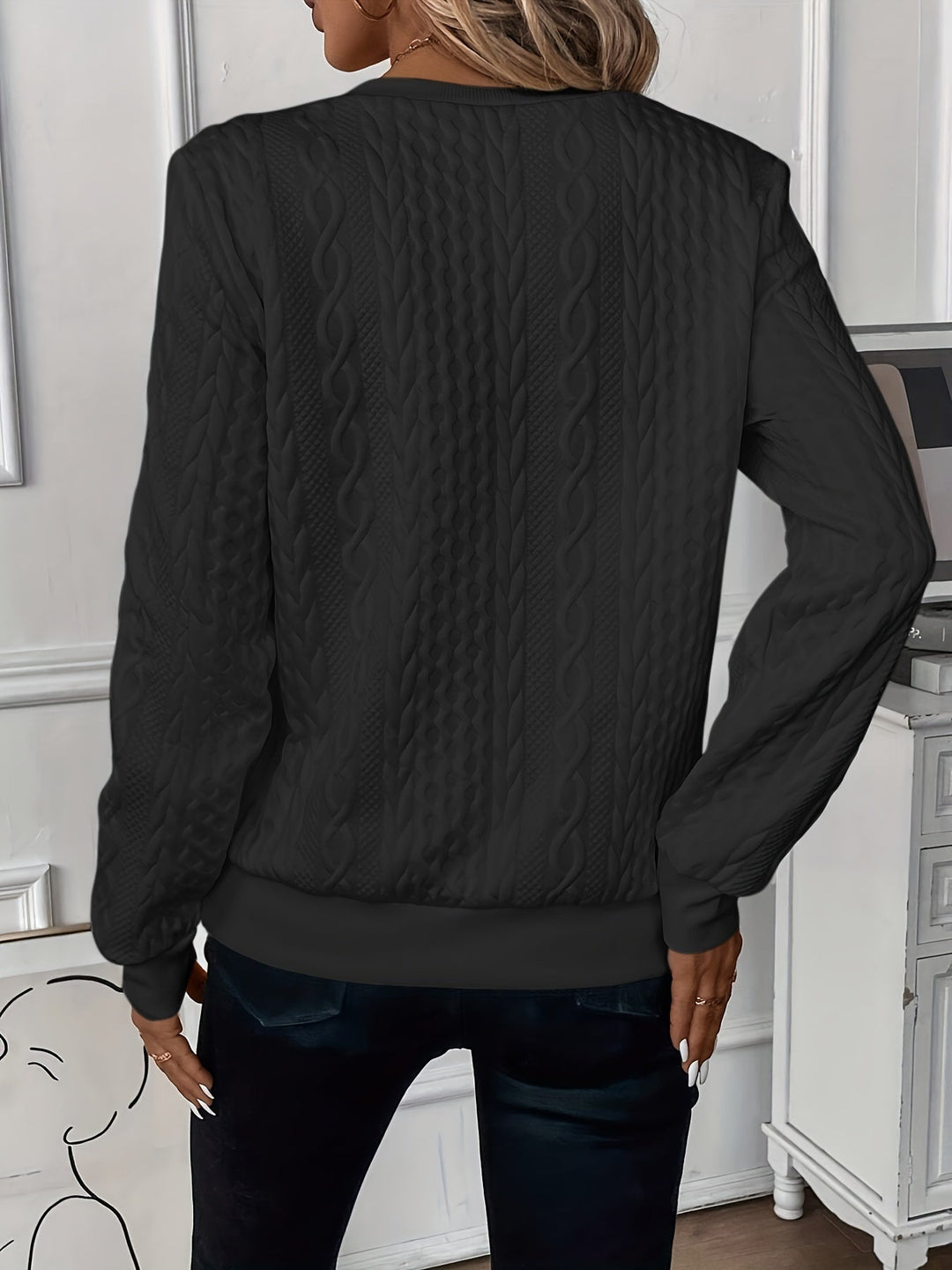 Raina | Women's Cable Knit Zip Up Sweater - White - Image 11