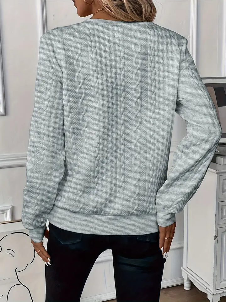 Raina | Women's Cable Knit Zip Up Sweater - White - Image 12