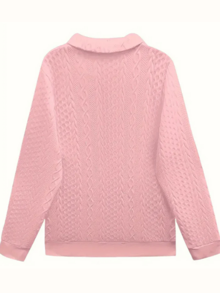 Raina | Women's Cable Knit Zip Up Sweater - White - Image 14