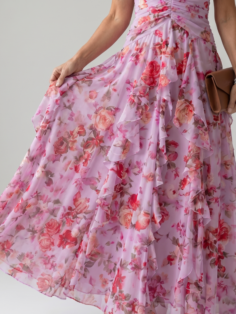 Ramona | Women's Floral Halter Neck Maxi Dress - Floral - Image 3