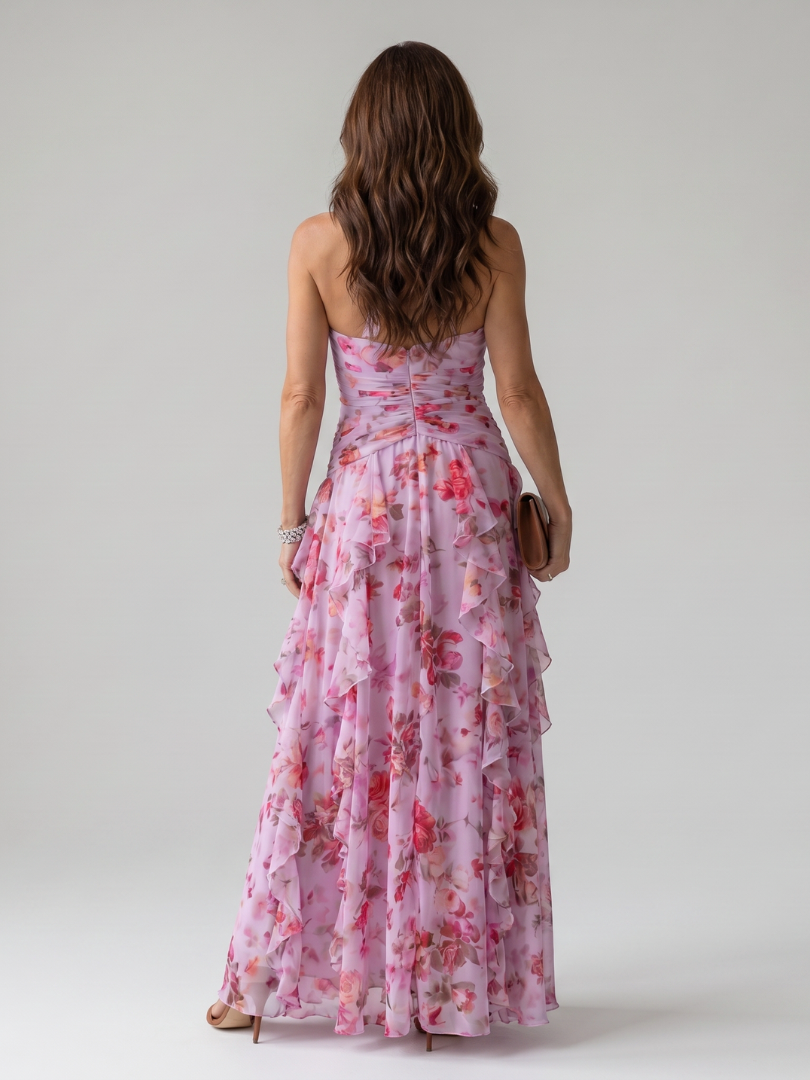 Ramona | Women's Floral Halter Neck Maxi Dress - Floral - Image 4